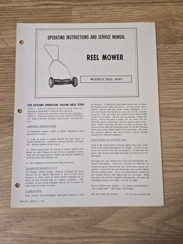 Huffy reel mower operator - reel,